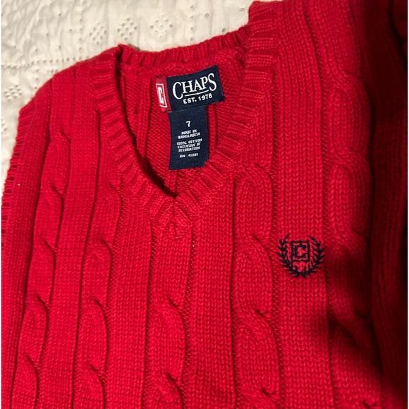 Chaps Red Sweater Vest Size 7 **EUC** - Picture 1 of 3